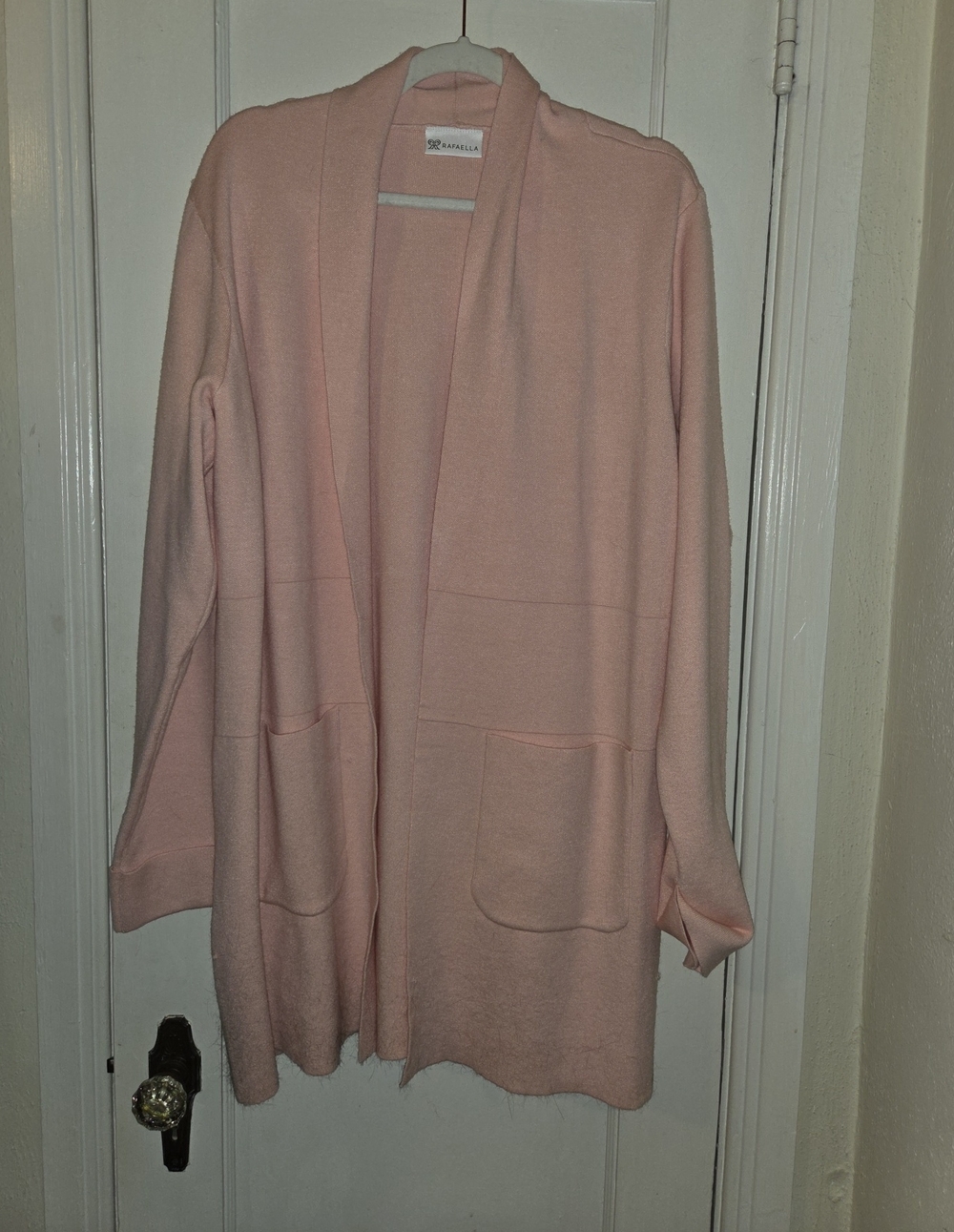 Rafaella Pink Open-Front Long Cardigan